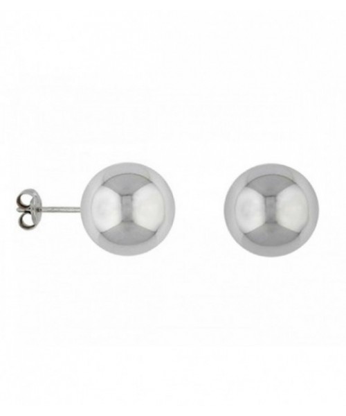 Pendientes Oro Blanco 18 Quilates Bola 12mm