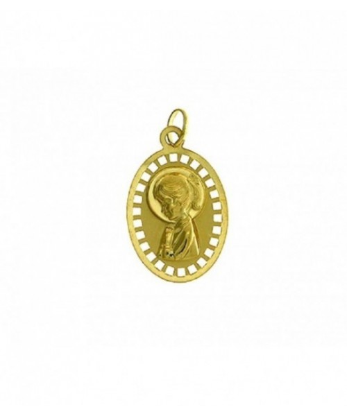 Medalla Oro 18 Ktes Virgen Niña